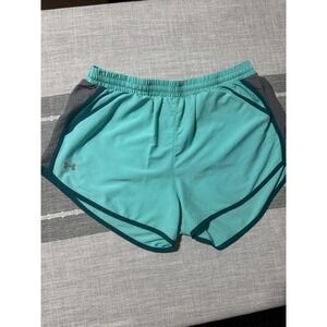 Under Armour Women Teal Running‎ Shorts Loose Fit Athletic Workout Gym Size S